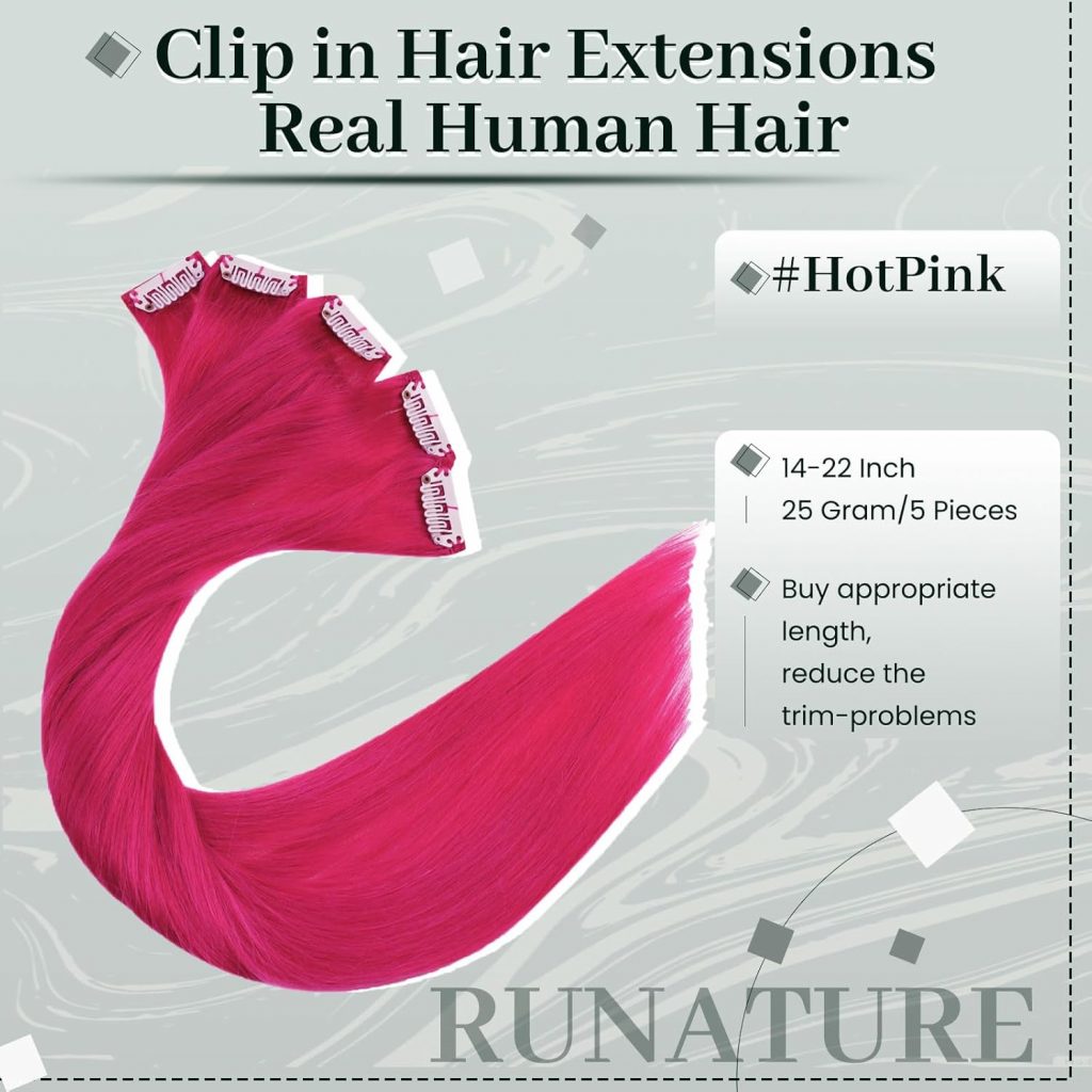 clip in hot pink hair extensions