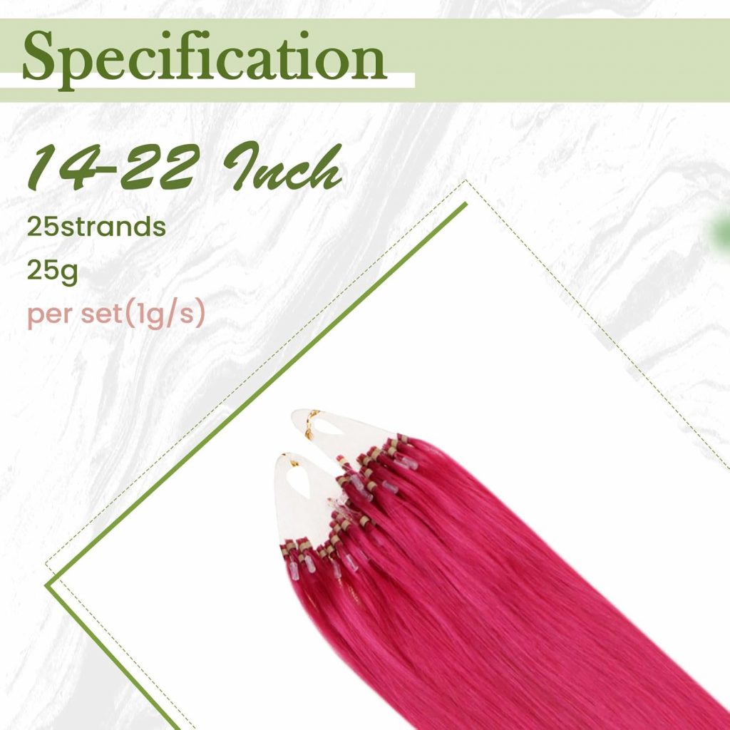 Micro loop hot pink hair extensions